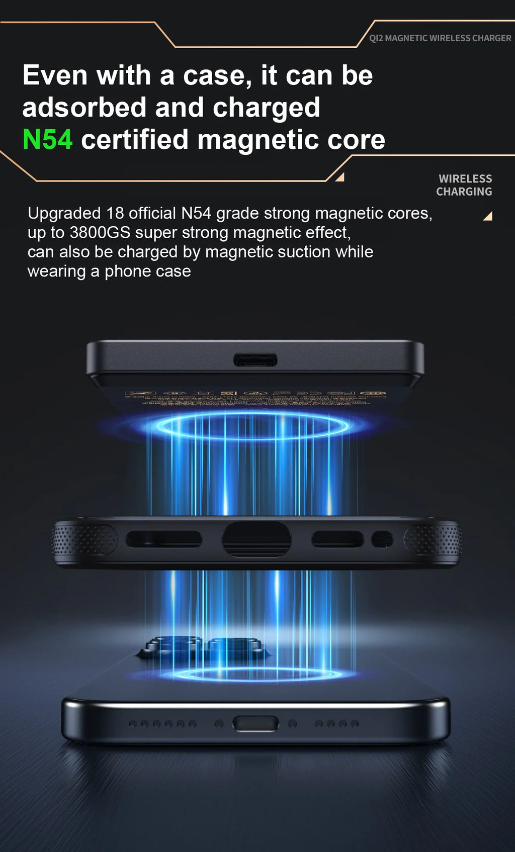 Batterie externe magnétique QI 2.1 avec charge rapide sans fil, portable, compatible iPhone 12 à 17 Pro, Apple Watch et AirPods, capacité 5000/10000 mAh.