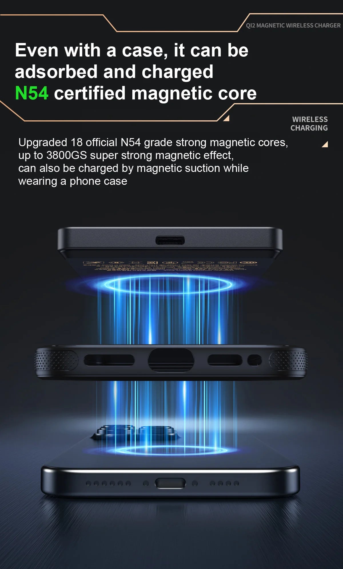 Batterie externe magnétique QI 2.1 avec charge rapide sans fil, portable, compatible iPhone 12 à 17 Pro, Apple Watch et AirPods, capacité 5000/10000 mAh.