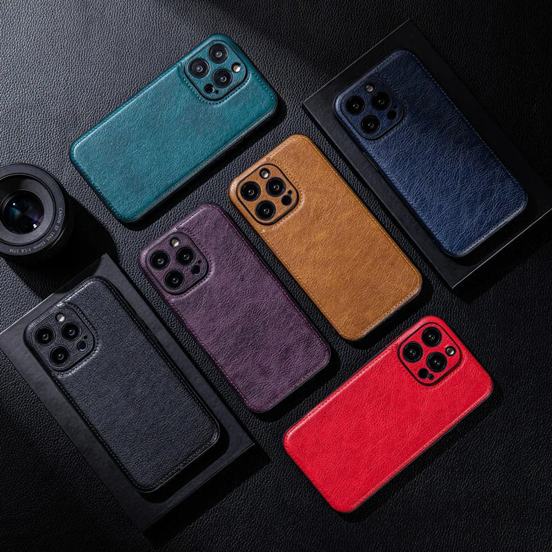 Coque de protection iPhone 17 Pro Max / Air / 13 / 12 – Cuir, antichoc & résistante