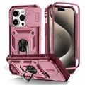 Coque Heavy Duty iPhone 17 / 17 Pro / 17 Pro Max / Air / 8 / 7 / SE – Anneau, béquille & protection objectif