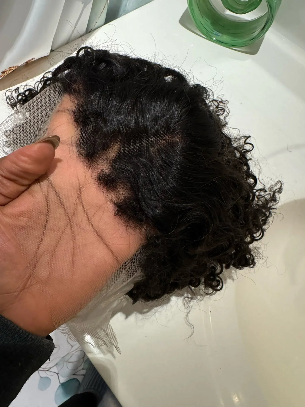220 % Perruque bob bouclée Cheveux humains 4C Bords crépus Perruque Bob courte Vague profonde Perruques 13x4 Bob Lace Frontal