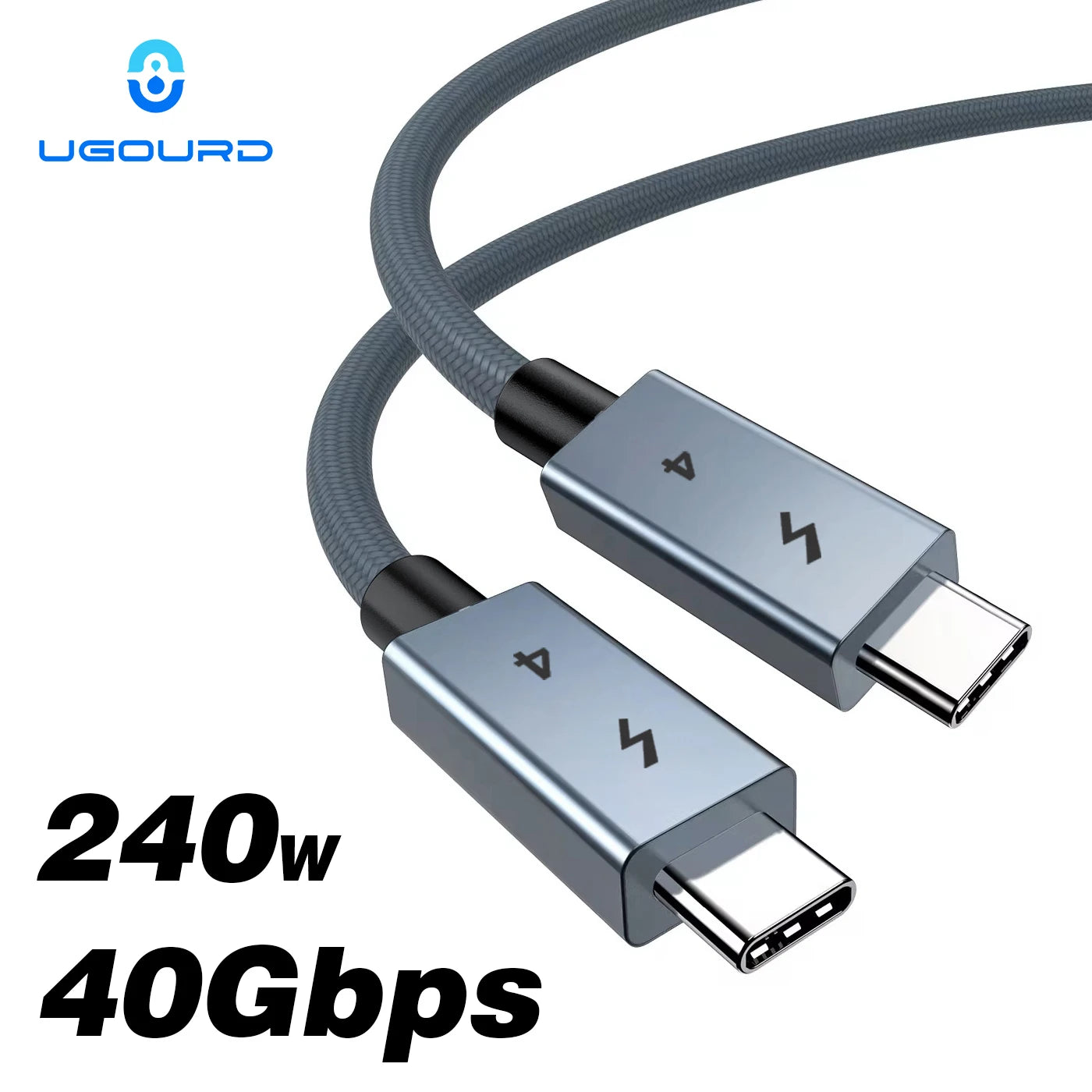 Le câble UGOURD USB-C Thunderbolt 4 / USB4 40 Gbps 240W se présente comme un produit haut de gamme.